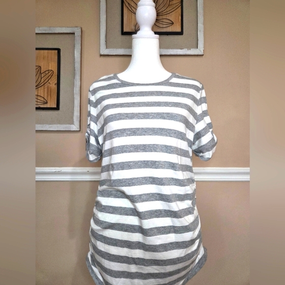MICHAEL KORS Casual Striped Short Sleeve Women's Tee NEW NO TAG. - Picture 1 of 12